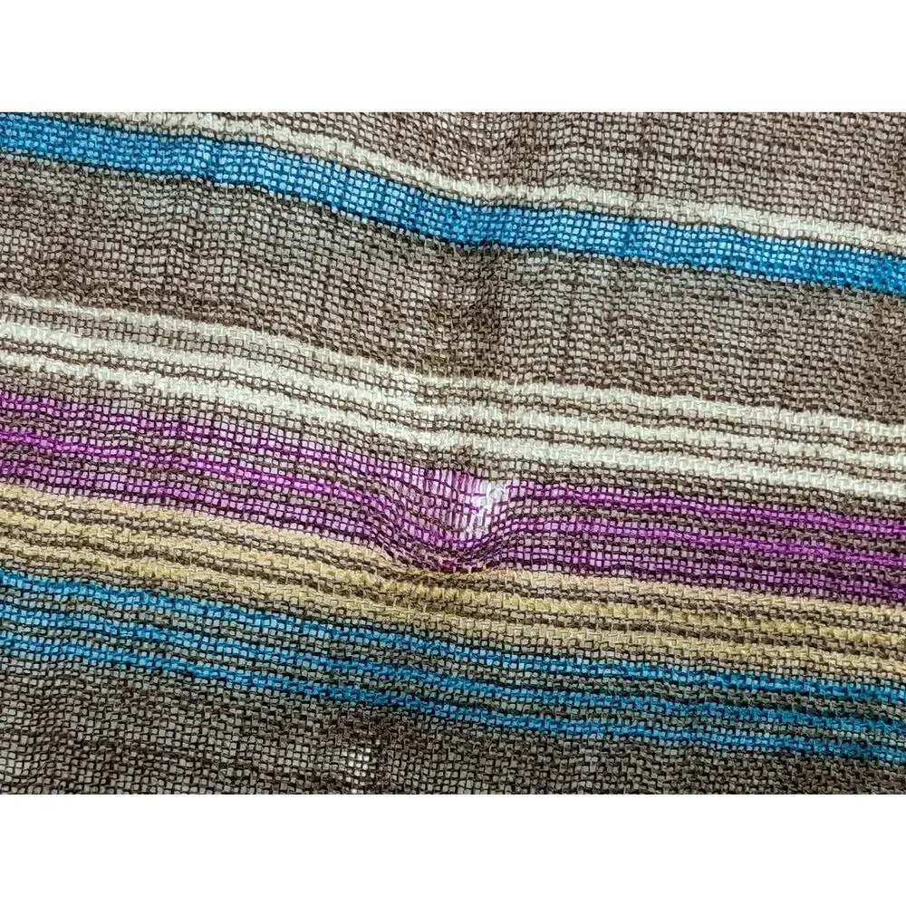 Albert Nipon Scarf Brown Southwestern Print Wool Square 42 x 43